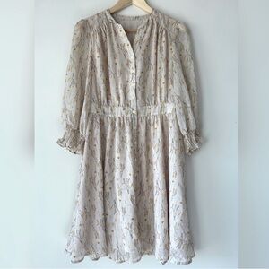 Vintage floral print long sleeve dress